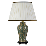 Настольная лампа с керамическим основанием с золотистым решетчатым узором и белым плиссированным абажуром Elstead Lighting варинант исполнения - 1 | Loft Concept в Волгограде