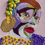 Картина с вышивкой Портрет wall panel People with the yellow ear 4 варинант исполнения - 1 | Loft Concept в Волгограде