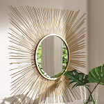 Зеркало-солнце круглое с золотыми лучам Sunrise варинант исполнения - 1 | Loft Concept в Волгограде