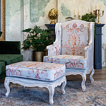 Кресло из массива бука серое с растительным орнаментом Raffael Floral Grey Armchair варинант исполнения - 10 | Loft Concept в Волгограде