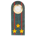 Часы погон ВС подарочные настольные из натурального камня Змеевик Military Clock варинант исполнения - 4 | Loft Concept в Волгограде