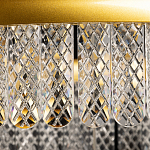 Люстра двухъярусная с золотого цвета и прозрачными подвесками Pettico варинант исполнения - 8 | Loft Concept в Волгограде