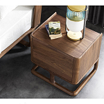 Прикроватный деревянный столик с 2-мя ящиками Moon Walnut Furniture варинант исполнения - 3 | Loft Concept в Волгограде