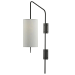 Бра чёрное с тканевым абажуром в форме цилиндра Rough Beauty варинант исполнения - 3 | Loft Concept в Волгограде