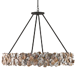 Люстра круглая с абажуром из устричных раковин Sea Ravens варинант исполнения - 3 | Loft Concept в Волгограде