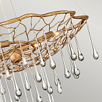 Люстра подвесная золотого цвета с металлическим сетчатым основанием и стеклянными каплевидными подвесками Hinkley варинант исполнения - 4 | Loft Concept в Волгограде