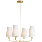 Люстра золотая с белыми тканевыми абажурами Coolness варинант исполнения - 2 | Loft Concept в Волгограде