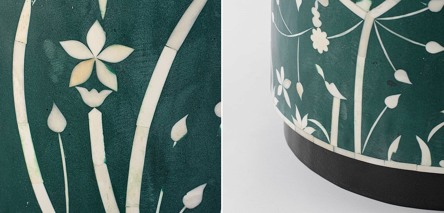 Табурет Green Flower Indian Bone Inlay stool Табурет Green Flower Indian Bone Inlay stool - Loft-Concept в Волгограде