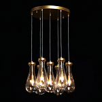 Люстра с 7-ю прозрачными плафонами из стекла в форме капли Lucid Rain  варинант исполнения - 3 | Loft Concept в Волгограде