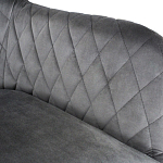 Стул с мягкой серой обивкой из велюра и подъемно-поворотным механизмом на черных колесиках Harper Gray варинант исполнения - 3 | Loft Concept в Волгограде