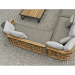 Дизайнерский уличный диван из массива дерева с плетеной спинкой PALINFRASCA Sofa варинант исполнения - 4 | Loft Concept в Волгограде