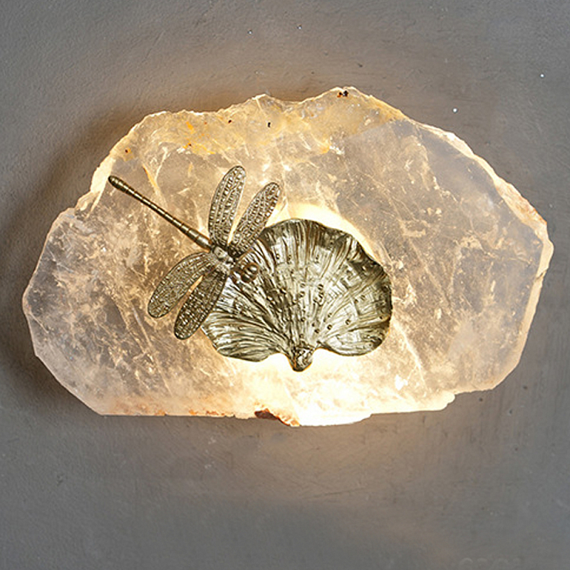 Бра Декоративный лист с стрекозой Glacial Fragment Медь Прозрачный Бра Декоративный лист с стрекозой Glacial Fragment Медь Прозрачный в Волгограде | Loft Concept