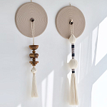 Аксессуар на стену диск с деревянными бусинами Wall Decor Thread Disc  варинант исполнения - 1 | Loft Concept в Волгограде