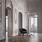 Люстра подвесная круглая с изогнутыми металлическими дугами и ниспадающими цепочками 65 см Atlantis Chain варинант исполнения - 18 | Loft Concept в Волгограде