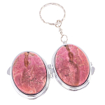 Зеркало брелок складное двухстороннее из натурального камня Родонит Stone Mirrors варинант исполнения - 3 | Loft Concept в Волгограде