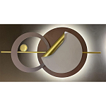 Бра круглое светодиодное в матовых оттенках коричневого и золотого цвета Kosmikos варинант исполнения - 1 | Loft Concept в Волгограде