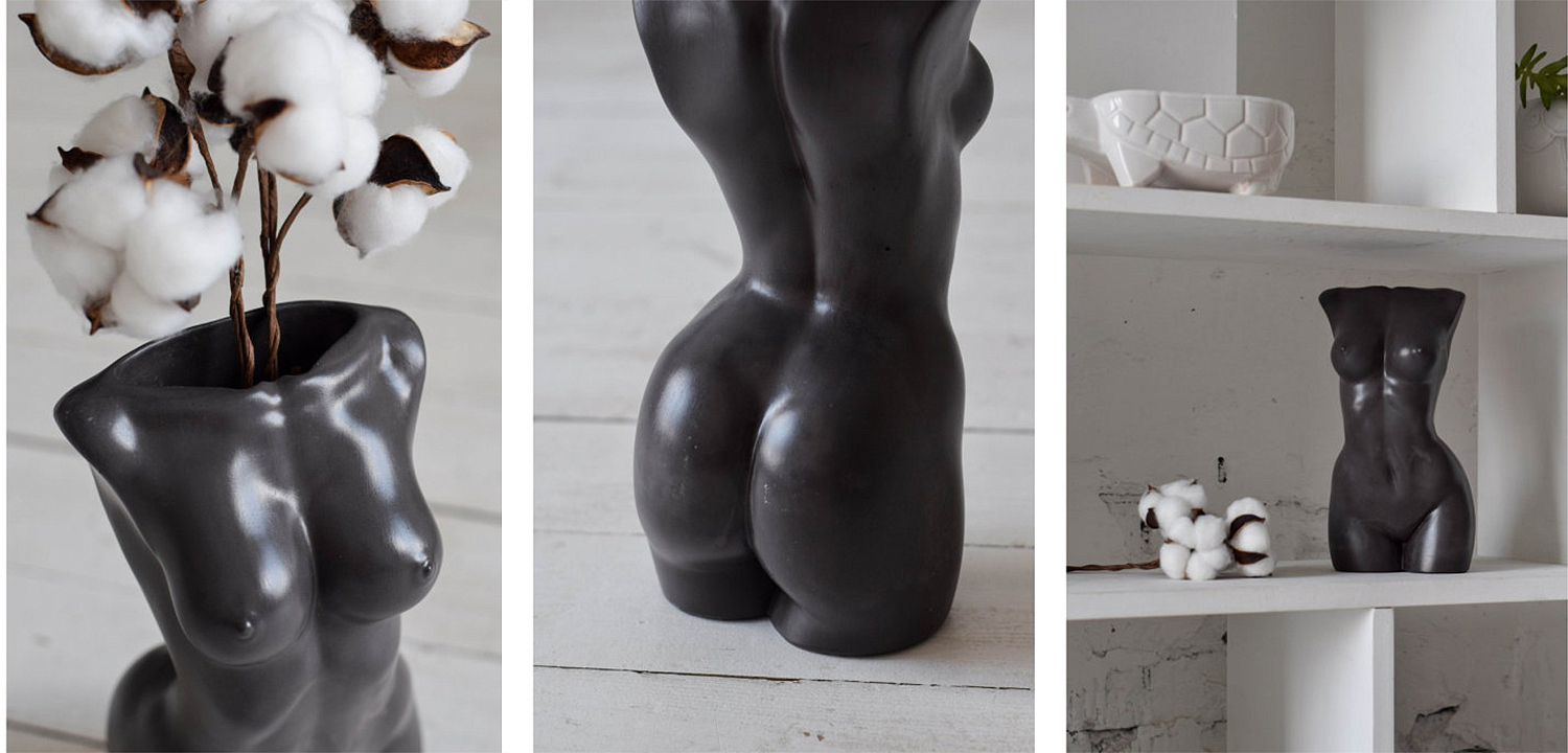 Ваза Vase Female Torso black Ваза Vase Female Torso black - Loft-Concept в Волгограде