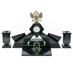 Настольный письменный набор из нефрита Герб России Dignity варинант исполнения - 1 | Loft Concept в Волгограде