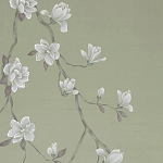 Обои ручная роспись Magnolia Canopy Colourway SC-287 on Aquamarine slub silk варинант исполнения - 2 | Loft Concept в Волгограде