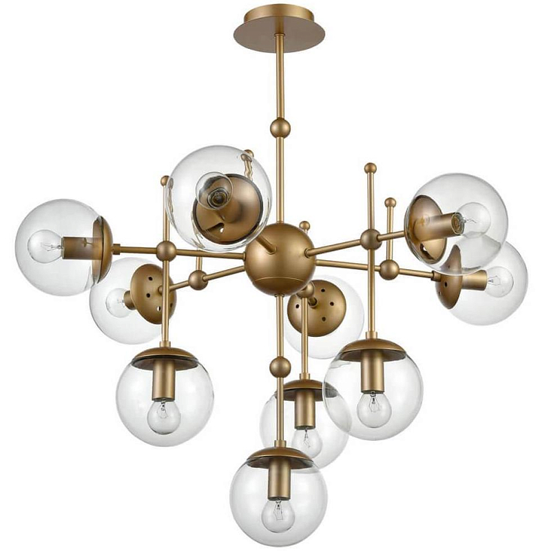 Люстра Gold Balls Chandelier 10 Золотой Прозрачный Люстра Gold Balls Chandelier 10 Золотой Прозрачный в Волгограде | Loft Concept