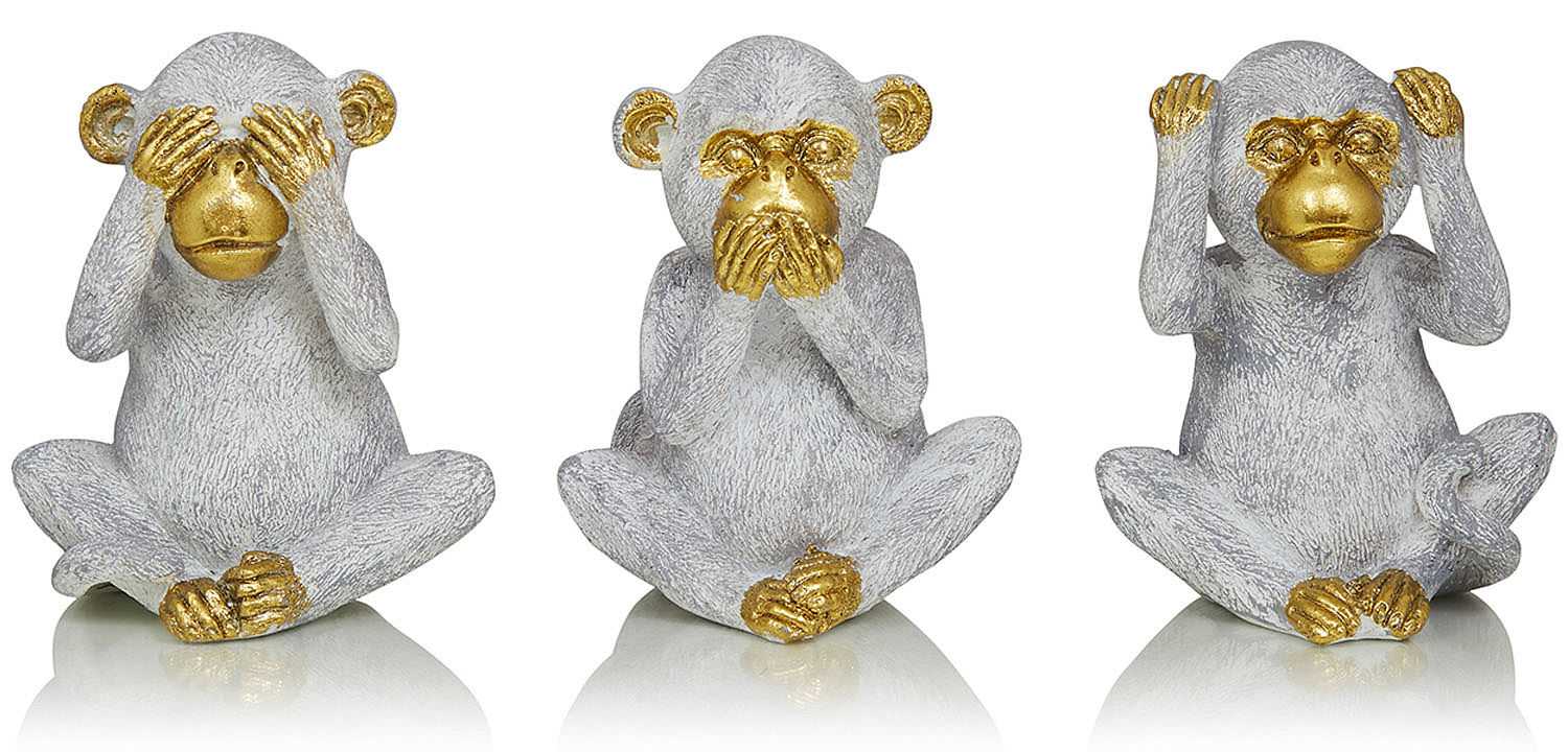 Комплект из 3-х статуэток Three Monkeys Комплект из 3-х статуэток Three Monkeys - Loft-Concept в Волгограде