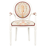 Полукресло из массива бука бежевое с растительным орнаментом Raffael Angel Beige Chair варинант исполнения - 1 | Loft Concept в Волгограде