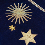 Обои с вышивкой ручной работы Cosmos Original colourway on velvet варинант исполнения - 3 | Loft Concept в Волгограде