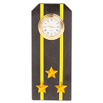 Часы подарочные настольные в виде погона ВМФ из натурального камня Змеевик Military Clock варинант исполнения - 6 | Loft Concept в Волгограде