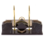 Настольный письменный набор из бежевого мрамора с часами Marble Accessory варинант исполнения - 3 | Loft Concept в Волгограде