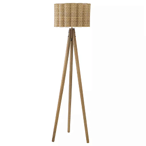 Торшер с плетеным абажуром на основании в виде треноги Lamp with Wicker Lampshade