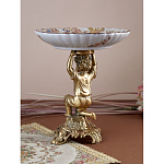 Чаша с цветочным орнаментом на ножке в виде бронзового ангела Eden Garden варинант исполнения - 6 | Loft Concept в Волгограде