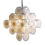 Люстра  с каскадом из круглых декоративных элементов  White Clear Glass Chandelier варинант исполнения - 6 | Loft Concept в Волгограде