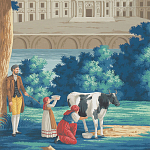 Обои ручная роспись Monuments of Paris Jacquemart on scenic paper варинант исполнения - 1 | Loft Concept в Волгограде