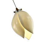 Подвесной светильник светодиодный с белым плафоном в виде цветка из фарфора и стали Flower Light Gold варинант исполнения - 3 | Loft Concept в Волгограде