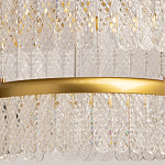 Люстра двухъярусная с золотого цвета и прозрачными подвесками Pettico варинант исполнения - 4 | Loft Concept в Волгограде