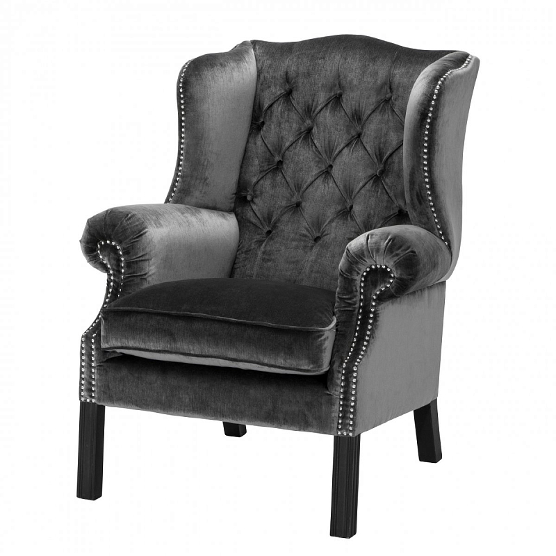 Кресло Eichholtz Chair Bradley Серый Черный Кресло Eichholtz Chair Bradley Серый Черный в Волгограде | Loft Concept