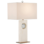 Настольная лампа из мрамора с тканевым прямоугольным абажуром Eternity варинант исполнения - 3 | Loft Concept в Волгограде