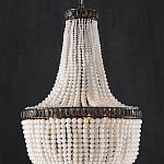 Люстра каплевидной формы декорированная нитями стеклянных бусин молочного цвета Bead threads варинант исполнения - 2 | Loft Concept в Волгограде