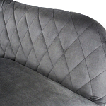 Барный стул со спинкой и подлокотниками на 4-х металлических ножках Douglas Rhombus Серый Велюр варинант исполнения - 4 | Loft Concept в Волгограде