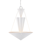 Люстра светодиодная белая геометрической формы с рифленым плафоном White Geometric Lamps варинант исполнения - 1 | Loft Concept в Волгограде