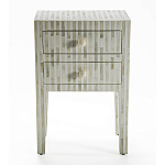 Тумбочка прикроватная White Pearl BEDSIDE CABINET 2 DRAWER варинант исполнения - 1 | Loft Concept в Волгограде