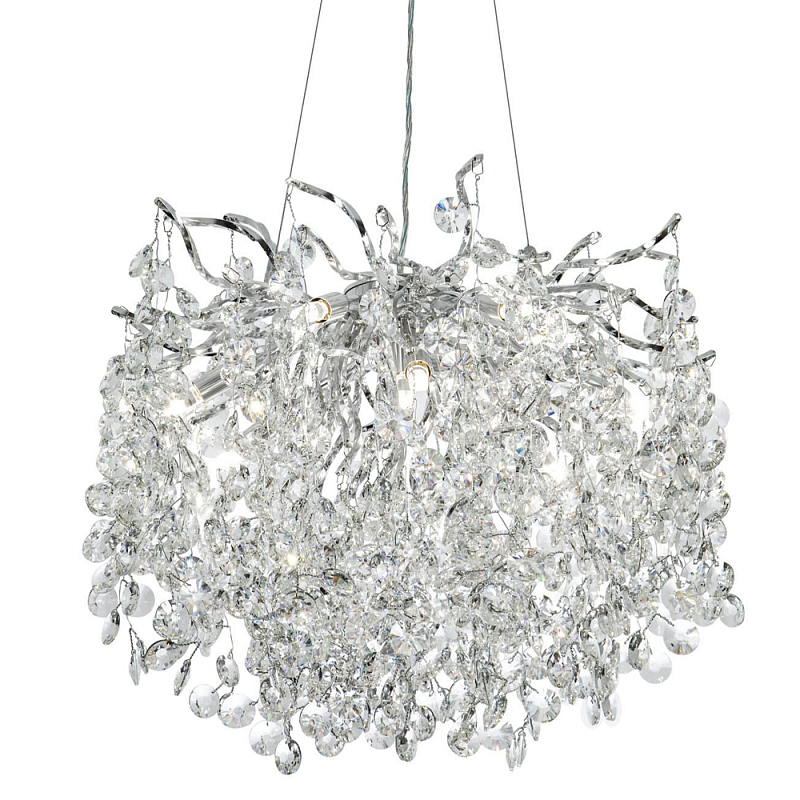 Люстра с хрустальными подвесками на металлических ветках Fairytree Light Silver Chandelier 10 Серебряный Прозрачное Стекло Люстра с хрустальными подвесками на металлических ветках Fairytree Light Silver Chandelier 10 Серебряный Прозрачное Стекло в Волгограде | Loft Concept
