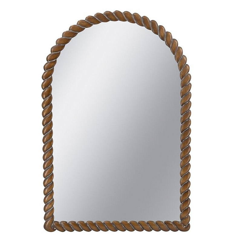 Зеркало с текстурной рамой из натурального дерева  Pine Wall Mirror Коричневый в Волгограде | Loft Concept 
