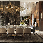 Подвесная люстра в виде ветвей деревьев золотого цвета с прозрачными подвесками-каплями 10 и 14 ламп Droplet Chandelier варинант исполнения - 7 | Loft Concept в Волгограде