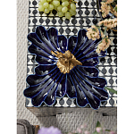 Менажница темно-синяя фарфоровая с бронзовой фигуркой ангела Eden Garden варинант исполнения - 3 | Loft Concept в Волгограде