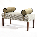 Банкетка Banquette PIED DE POULE с принтом гусиная лапка и бежевыми подлокотниками  варинант исполнения - 2 | Loft Concept в Волгограде