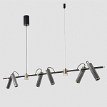 Люстра с 8-ю цилиндрическими плафонами на магнитном креплении и черным металлическим основанием Bronze Concert варинант исполнения - 2 | Loft Concept в Волгограде