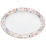 Сервиз столовый из фарфора белый с цветочным принтом на 6 персон 23 предмета Flower Porcelain Collection варинант исполнения - 2 | Loft Concept в Волгограде