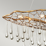 Люстра подвесная золотого цвета с металлическим сетчатым основанием и стеклянными каплевидными подвесками Hinkley варинант исполнения - 10 | Loft Concept в Волгограде