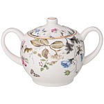 Чайный сервиз из фарфора белый с рисунком цветов на 6 персон 14 предметов Garden Whisper Porcelain Set  варинант исполнения - 3 | Loft Concept в Волгограде